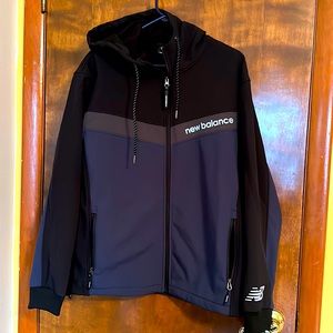 NWT New Balance Jacket Blue, Blk & Grey Lettering- Mens Large Fleece Lined